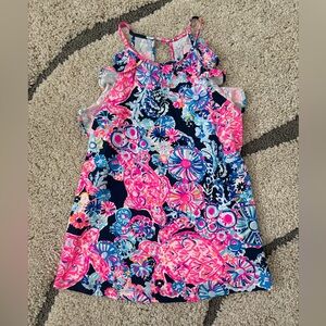 Lilly Pulitzer Billie Cut Out Back Ruffled Sleeveless Tank Top